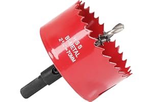 IHOMEPARK Seghe a Tazza Bi-Metallica 70mm, M42 HSS Sega A Tazza Trapano Punta Elicoidale Foro per Iron Alluminio, Legno, Cartongesso, Tubi, Plastica, Pannelli di Fibra/Rosso