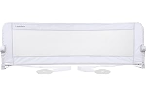 Dreambaby Nicole Bed Guard Rail for Toddlers - Extra Wide 150cm & 50cm Tall - Easy Assembly, Washable Cover, Safe Transition from Cot-to-Bed - Fits King Size Beds - White