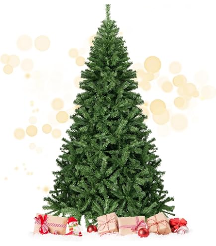 Albero Di Natale Artificiale Con Punte Di Rami PE PVC Luci LED Bianche Calde Albero Flocked 180cm 91649863