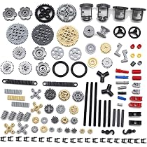 Zylopa Set 136 Pezzi Technic: Ingranaggi, Cinghie, Perni, Assi, Differenziale - Compatibile Con Mattoncini Costruzione - Colori Misti