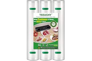 TEEUCNY Sac Sous Vide Alimentaire, 3 Rouleaux 28x400cm Rouleau Sacs Machine Sous Vide Alimentaire, Sans BPA, Sac de Congelation Sous Vide, pour Conservation des Aliments la Cuisson & Cuiseur Sous Vide