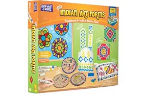 Imagimake Learn Indian Art Forms-Arts and Craft DIY Kit For Kids 8-12, 5 Indian Art Forms-Madhubani, Warli, Lippan, Mandala &