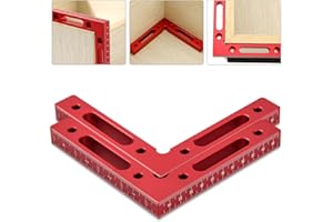 AIGREAT Pince d’angle de positionnement de type L à 90 degrés 120×120mm, support de serrage en alliage d’aluminium à angle droit pour le travail du bois (pack de 2 pièces)