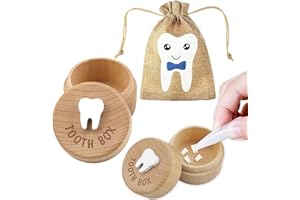 STSAIL Tooth Fairy Box 3D Carved Tooth Fairy Tooth Holder, Baby Tooth Box for Lost Tooth Wooden Tooth Keepsake Box, Tooth Holder for Kids Teeth With Tooth Fairy Bag Storage Toddler Tooth Box Gift