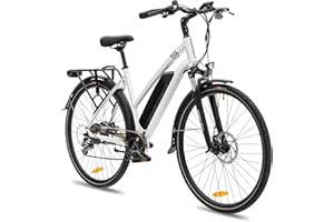VecoCraft Athena ebike, 28" Trekking e Vélo pour homme avec batterie 36 V 13 Ah / 10,4 Ah, moteur arrière 250 W et transmission Shimano 8 vitesses, avec écran LCD, vélo électrique pour femme City 28"