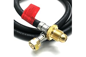 HUDDERSFIELD GAS 1.5m POL x W20 Pigtail Caravan Propane Gas Hose with NRV Black