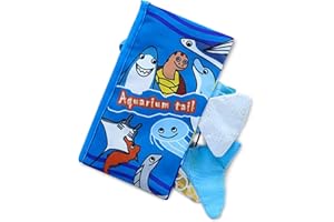 Adalex Global Perfect Animal Baby BookToys Early Learning and Development Memory book Sensory plush Pram Gift 0-3 0-6-6 6-12 Months 1 2 3 year old (Aquarium)
