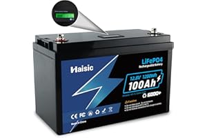 BRINGLUCK2U Lifepo4 Batteria 12V 100Ah, 1280Wh Litio Ferro Fosfato Ricaricabile Batteria, Built in BMS, Deep Cycles Batteria, 10 anni di vita, Perfetto per RV, Campeggio, Marine, Casa solare