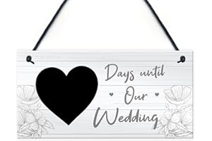 Red Ocean Wedding Countdown Chalkboard Hanging Decor Sign Novelty Engagement Gifts