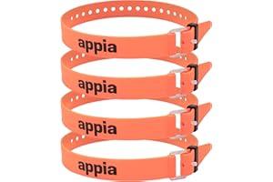 Appia Lot de 4 sangles d'arrimage 50 cm orange avec sangle pour vélo, ski, vélo, camping, bricolage en TPU avec boucle en aluminium inoxydable