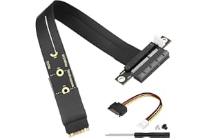 CERRXIAN M.2 NGFF NVMe M Key to PCIE 3.0 4X Graphics Card Riser Adapter Card M.2 Key M to PCI-E 4X Extension Cable (180°)