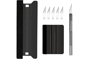 Ewrap Efficient Application Vinyl Wrap Tools, Window Film Tools, Wallpaper Tools, With 21cm & 10 Plastic Felt Squeegee and Trimmer, For Glass Film, Car Vinyl, Car Tint, Wallpaper Hanging, Black
