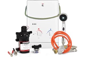 Eccotemp CEL5 Portable Outdoor Tankless Water Heater with Pump and Strainer, 37 mbar