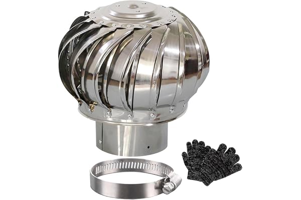 Takventilator I Rostfritt Stål, 75-400mm Takventil För Vindturbin, Tyst Rotation Turbin, Skorstenskåpa, Avgaskåpa För Hus, Fabrik, Vind, Gård(75mm-3in)