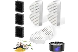 NENOZI Cat Fountain Filter, 3 Pieces Filters + 3 Pieces Foam Filters for Cat Drinking Fountain, Filtering Hair (Sponge), Triple Filtration (Filter) Filtres de