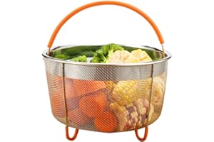 Waroomss Panier De Nettoyage, 304 en Acier Inoxydable Cuiseur À Vapeur Steam Basket Autocuiseur Anti-brûlure Steamer Multi-Fonction Fruit pour la Cuisine