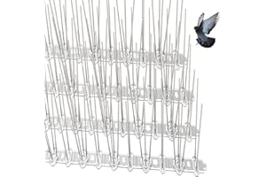 FOX·BUNNY 4Pcs Bird Spikes, Pigeon Spikes Kit Cover 1M, Birds Control Defence Spikes, Pigeon Spikes for Gardens, Balcony Roofs and Windows