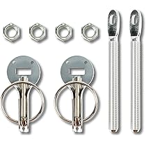 Kit Perno Bloccaggio Cofano Auto - Universale Nero, Acciaio Inox, Per Sportive - Foto 4