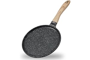 JEETEE Padella per Pancake 28cm Con Rivestimento Antiaderente - Tutti i Fuochi Compresa l'induzione - Senza PFOA - Grigio