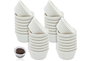 MIVAIUN 1000 Piezas Pequeños Casos de Papel Blanco para Magdalenas, Mini molde de taza de pastel, Liner de horno de pastel a prueba de aceite, Casos de Papel Antigrasa para Magdalenas (Blanco)