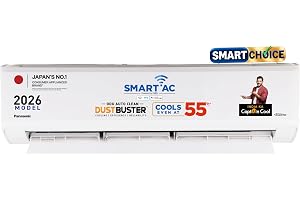 Panasonic 1.5 Ton 5 Star Premium Wi-Fi Inverter Smart Split AC (Matter/MirAIe, AI, DustBuster, 55°C Oper., Copper Condenser, 8in1 Convertible, 4-Way, PM0.1 Filter, CS/CU-NU18BKY5WX, 2026 Model, White)