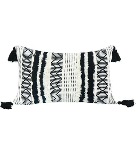 Cuscino Bohémien Con Nappe LIGICKY | 30x50 Federa Rettangolare Per Divano E Letto | Morbida E Elegante