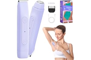 FOCENAT Afeitadora Eléctrica Mujer 2 en 1 Rasuradora Mujer Maquina Depilar Mujer Rasuradora Mujer Zona Intima Type-C Recargable Eléctrico Depiladora Impermeable para Cara Nariz Axilas Piernas Bikini (Morado)