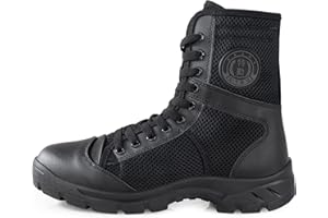 QUNLON Botas Militares Tácticas Hombre Botas de Combate Negras Botas Militares de Trabajo Transpirables Botas Policiales Botas de Senderismo Ligeras para Exteriores Modelo307