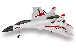 Amewi- Avión SU-27 Modelo de Control Remoto, Color Rojo (24089)