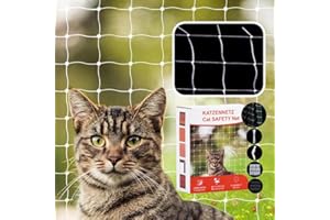 YIBINKI Filet pour chat pour balcon, transparent, haute résistance, filet de protection pour chat, pour sécuriser balcon, terrasse, fenêtres, lucarnes (3 x 8 m, forme de grille : carré)