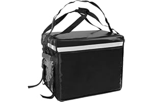 CityBAG - Bolsa isotérmica 44 x 39 x 34 cm Negra para Comidas al Aire Libre y Entrega de Pedidos de Comida en Moto o Bicicleta