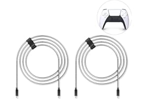 Lioncast 4m PS5 Set di 2 cavi USB type-C per la ricarica rapida per Sony PlayStation 5 | Cavo USB C per controller Dualsense PS5 | Cavo di ricarica USB C con intreccio in nylon