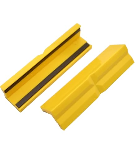 Set Di 2 Paia Ganasce Morbide Magnetiche Per Morsa Da Banco – 11,5 Cm, Gomma E Alluminio, Multiscanalate E A Nido D'Ape