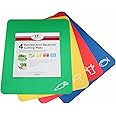 FACKELMANN Flexible Cutting Mats, Set of 4, Multi-Purpose Chopping Board, Rectangle Cutting Board, Pack of 4 Colour Coded for Food Types, Dishwasher Safe, 38x30.5x.2cm, Blue Red Yellow & Green