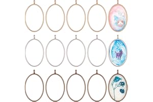OLYCRAFT 30pcs Ovale Ouvert Charmes 3 couleurs Alliage Pendentifs Cadre en Résine Creuse Couleur Durable avec Boucle pour la Fabrication de Bijoux en Résine