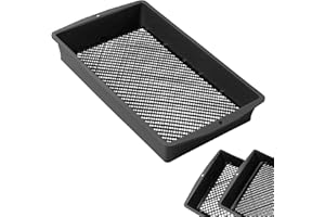 UPP Tamiz de tierra para jardín grande I Cedazo, Doble Malla tamizadora deslizable, Separa Piedras, malezas, terrones I tamiz 2 en 1 para Huerta, jardin I colador, criba de arena, tierra (56x32.5x8cm)