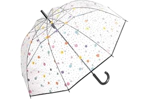 happy rain Paraguas de campana transparente lunares