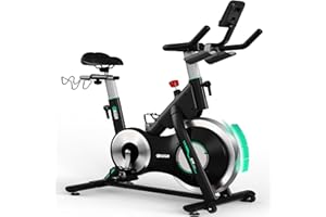 DMASUN DAMSUN New Professional Exercise Bike, Stronger Magnetic Resistance Spin Bike with Heavier Flywheel, Ultra-Quiet Indoor Cycling Bike with Dumbbell Rack, Comfortable Seat, 400LBs Capacity