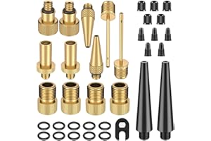astarye 35PCS Bike Pump Adapter - Schrader Valve, Presta Valve, Dunlop/Woods Tyre Valve Adaptor, Bicycle Tire Pump Adapter(AV DV SV) with Ball Pump/Air Pump/Compressor Adapter Tire Valve Caps