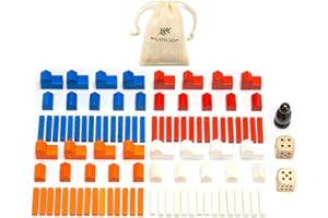 Waldfelsen Figurines en bois 16 villes, 20 colonies, 60 rues et 1 prédateur pour le jeu de base des colons