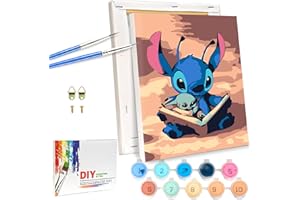 LAISU Malen Nach Zahlen mit Rahmen für Kinder, Junior und Erwachsene Anfänger, 18x24cm Kleine Cartoon Painting, DIY Gemälde Basteln Set mit Leinwand Pinseln Acrylfarben für Jungen Mädchen ab 6 Jahre