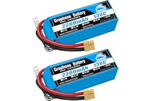 YOWOO POWER Yowoo 2pcs 6s Lipo Batteria 22.2V 2200mAh 130C con XT60 Connettore Grafene Batteria per RC Evader BX Auto RC Truck RC Truggy RC Airplane UAV Drone FPV