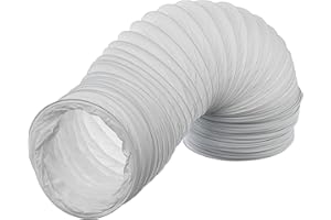 LIRAST Ø 160mm / 6m Tuyau D'évacuation D'air en PVC Flexible - Tuyau de Ventilation pour Climatisation, Sèche-linge, Hotte