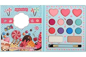 HISUNBEN Zestaw do makijażu dla dziewcząt, nietoksyczny i zmywalny zestaw do makijażu dla dziewczynek, na Halloween, zestaw do makijażu dla dzieci, zestaw do makijażu dla dziewczynek, dzieci