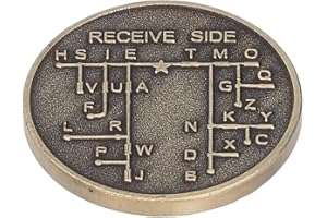 GAROSA Moneta per Addestramento Al Codice Morse in Rame Zincato, 30x30mm, per Principianti Radioamatori, con Linguaggio di Crittografia