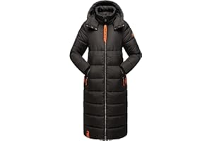 Navahoo Damski ciepły zimowy płaszcz pikowany z kapturem, kryształowy kwiat XS-XXL