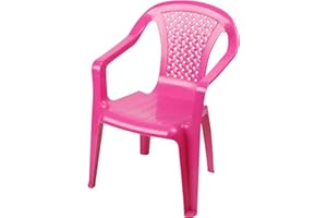 SPETEBO Chaise de jardin pour enfants en plastique – Rose, robuste et empilable – Monobloc pour jeu