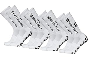 CALMGEEK Calcetines de Fútbol Calcetines Deportivos para Hombre Tres Pares Calcetines de Agarre Tamaño de Fútbol Deportes al Aire Libre Calcetines de Compresión Stretch para Baloncesto Hockey Correr Maratones