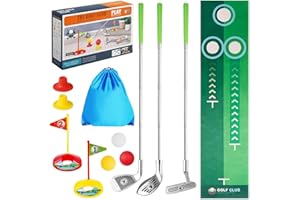 HpCuales Kids Golf Clubs for 3 4 5 6 Years Old,Retractable Toddler Golf Set with Putting Mat & Storage Bag,Indoor and Outdoor Sports Golf Toys for Boys Girls
