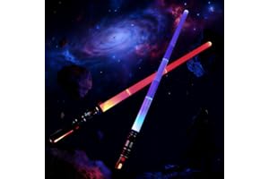 MLDNLD 2-Pack Lightsabers with Sound Effects & 7 Colour-Changing Modes – Retractable Lightsaber Toys for Halloween & Fancy Dress Parties Gift for kids